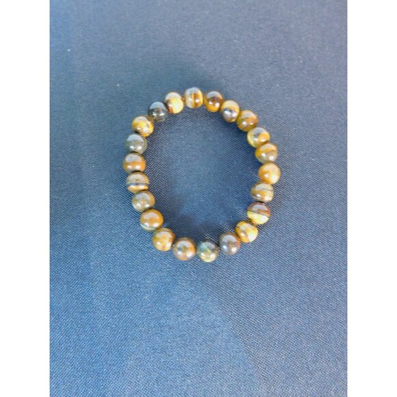 Tiger Eye Gemstone Bracelet Beaded Crystal Healing Jewelry Unisex Wealth Protect - Picture 5 of 12